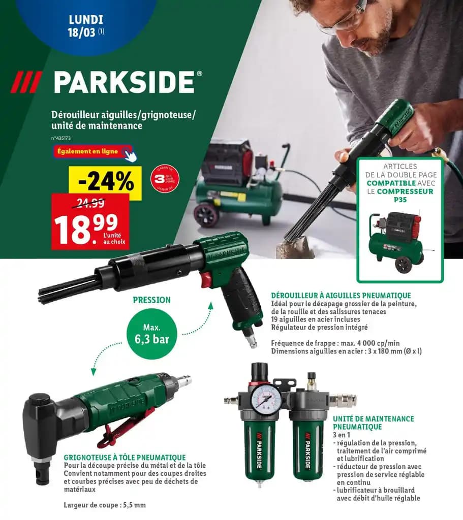 Dérouilleur aiguilles/grignoteuse/ unité de maintenance