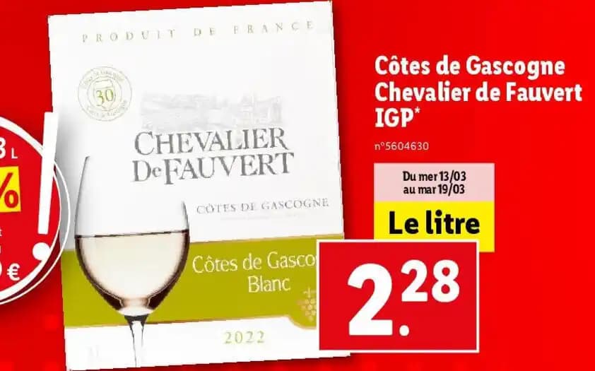 Côtes de Gascogne Chevalier de Fauvert IGP*