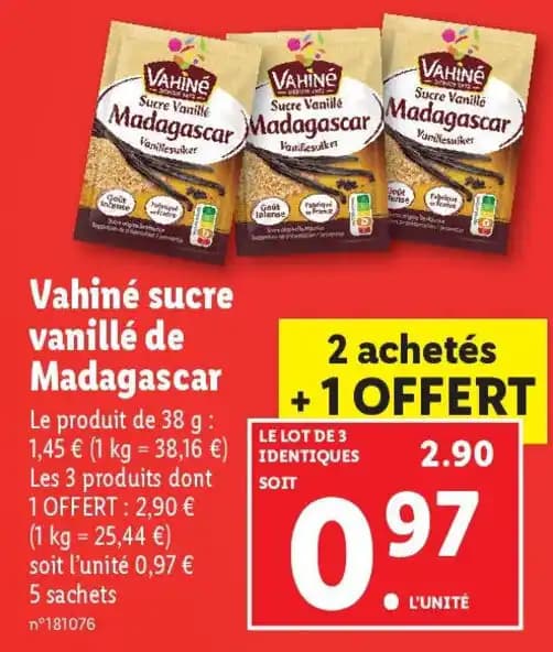 Vahiné sucre vanillé de Madagascar