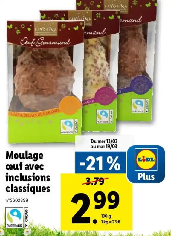 Moulage œuf avec inclusions classiques