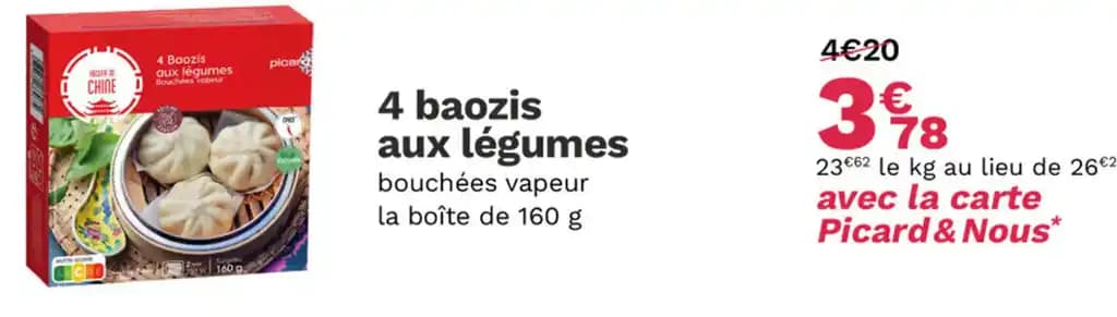 4 baozis aux légumes