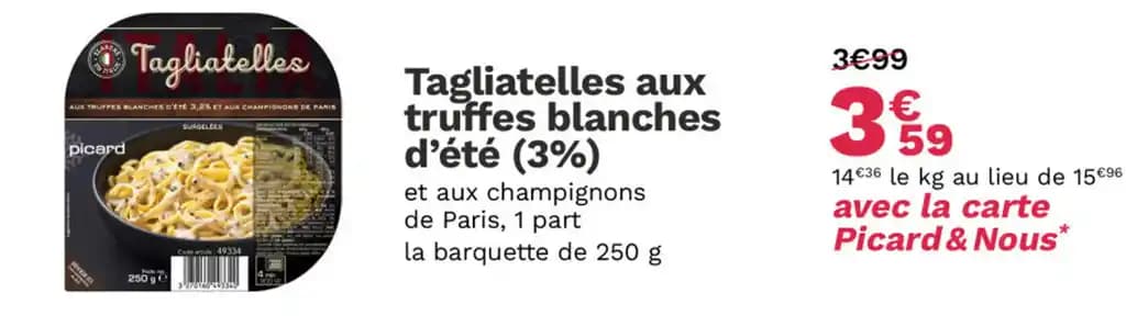 Tagliatelles aux truffes blanches d'été (3%)
