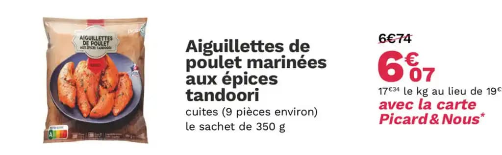 Aiguillettes de poulet marinées aux épices tandoori