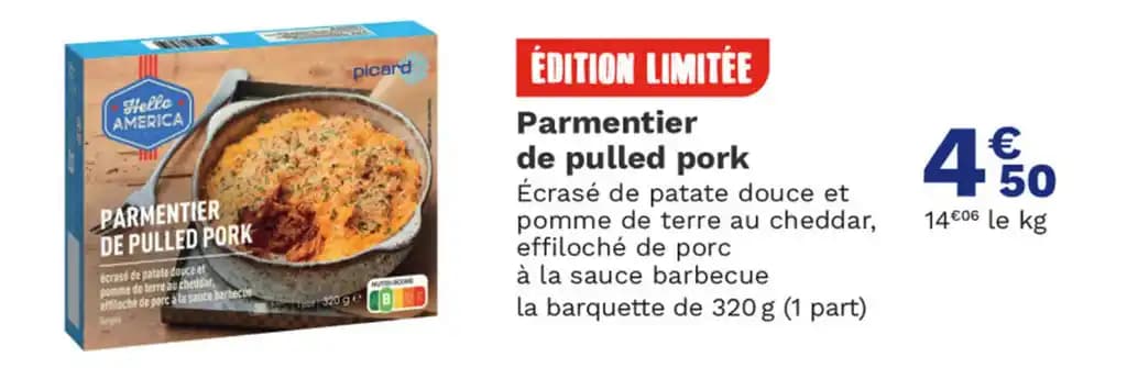 Parmentier de pulled pork Écrasé de patate douce et pomme de terre au cheddar, effiloché de porc