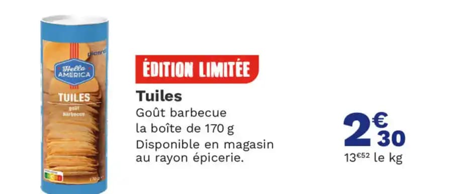 Tuiles Goût barbecue la boîte de 170 g Disponible en magasin au rayon épicerie.