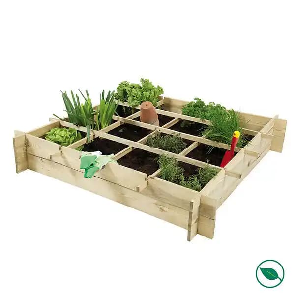 Potager anafi pin traité classe III pour jardin 1200 x 1200 x 200 mm FSC 100%