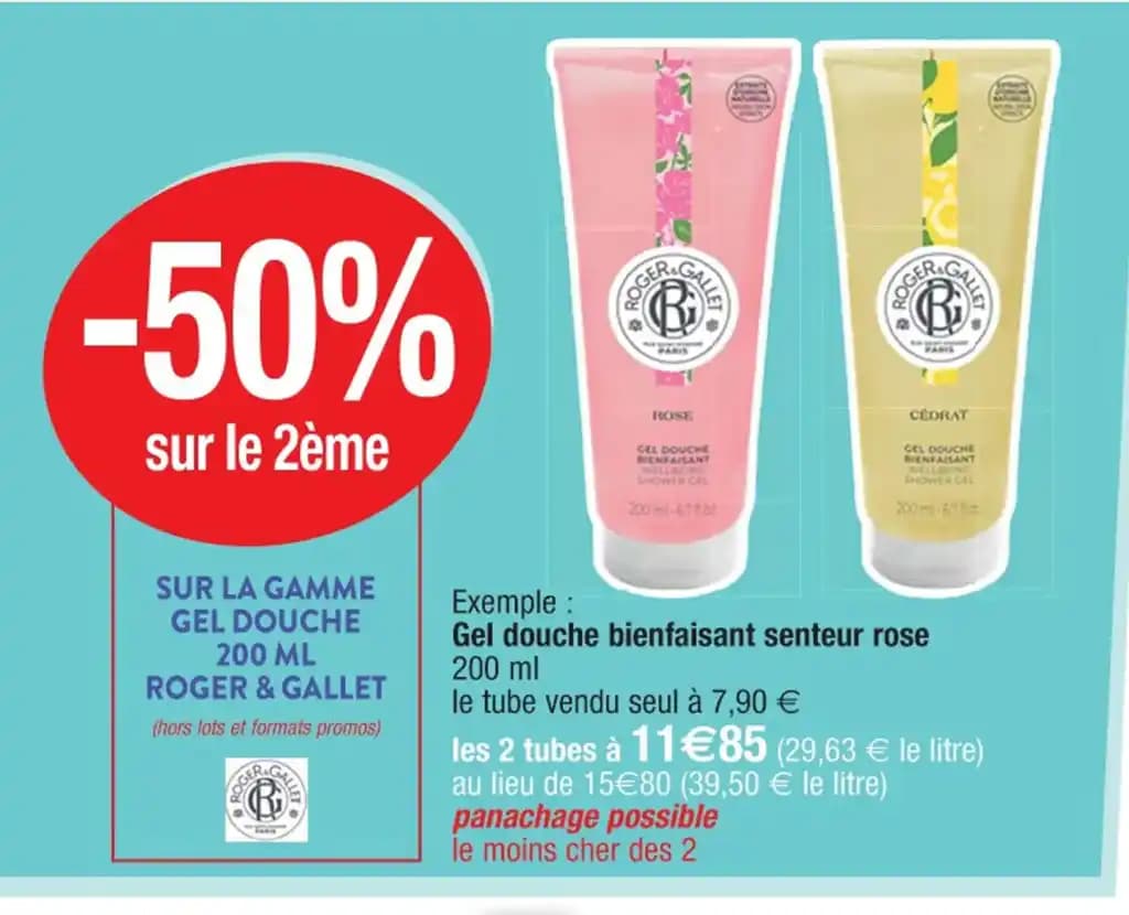 Gel douche bienfaisant senteur rose 200 ml