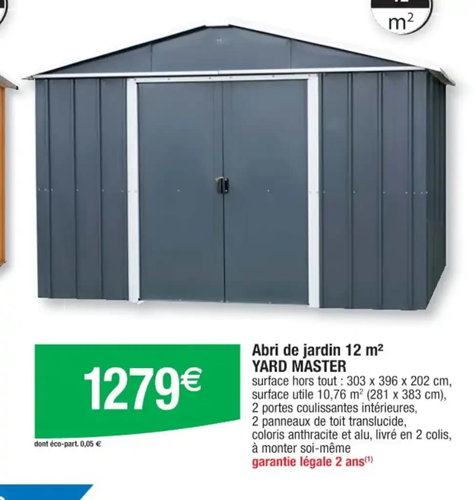 Abri de jardin 12 m² YARD MASTER