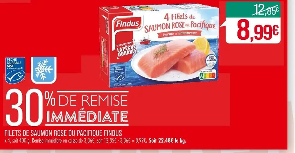 FINDUS FILETS DE SAUMON ROSE DU PACIFIQUE