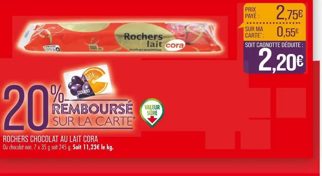 CORA ROCHERS CHOCOLAT AU LAIT