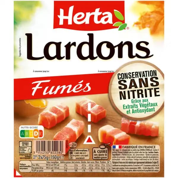 HERTA Lardons conservation sans nitrite