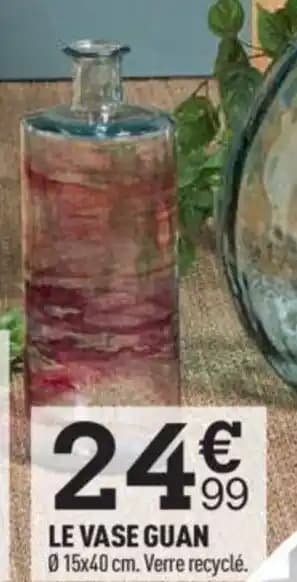 LE VASE GUAN 015x40 cm. Verre recyclé.