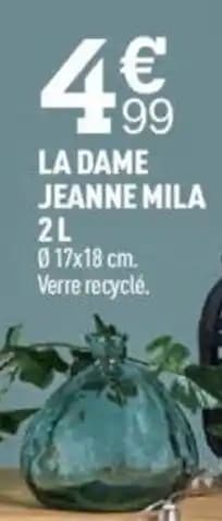 LA DAME JEANNE MILA 2L 017x18 cm. Verre recyclé.