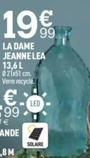 LA DAME JEANNE LEA 13,6 L 021x51 cm. Verre recyclé.