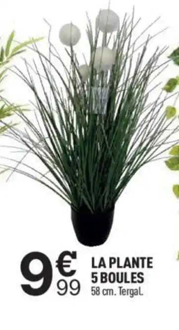LA PLANTE 5 BOULES 58 cm. Tergal