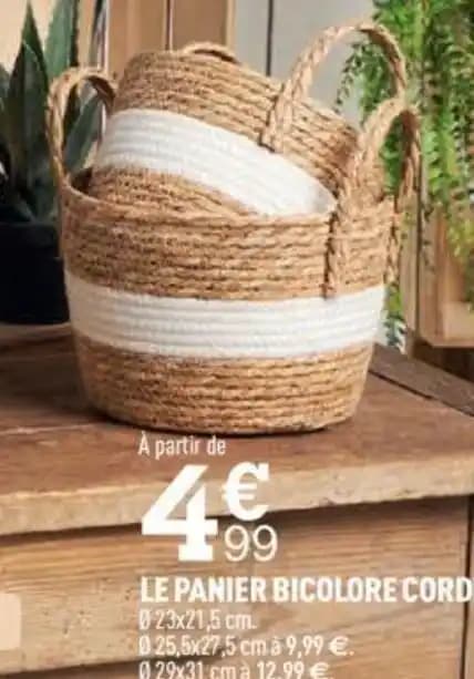 LE PANIER BICOLORE CORDE 023x21,5 cm