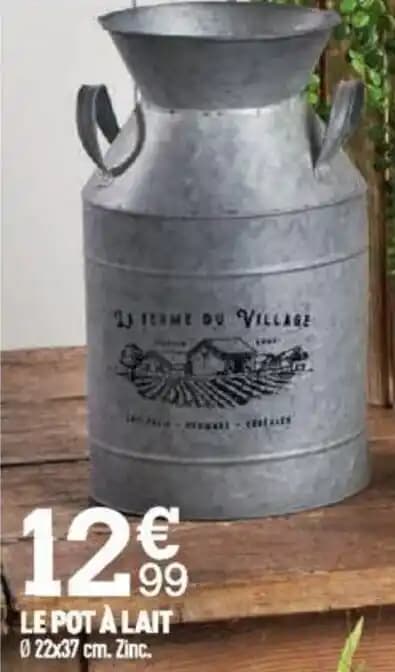 LE POT À LAIT 022x37 cm. Zinc.