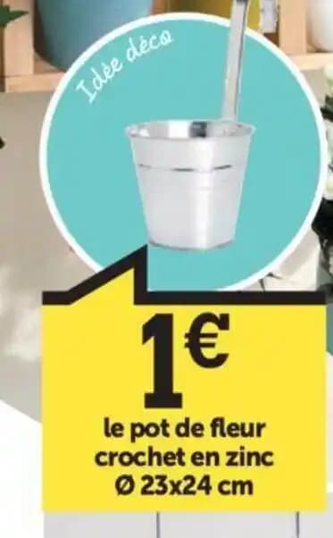 le pot de fleur crochet en zinc 023x24 cm