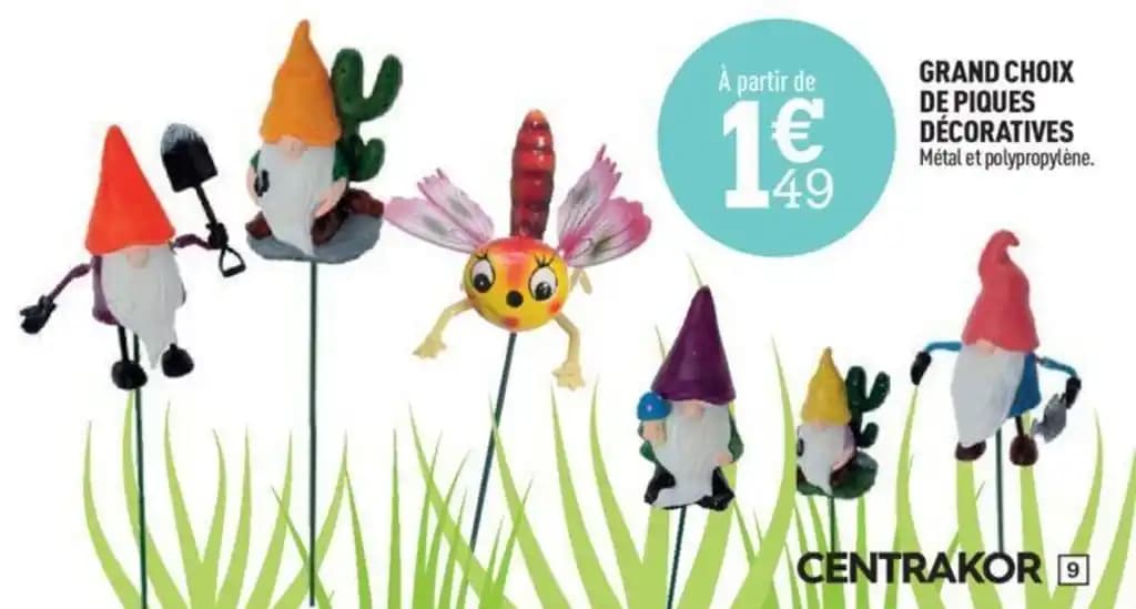 GRAND CHOIX DE PIQUES DÉCORATIVES Métal et polypropylène.