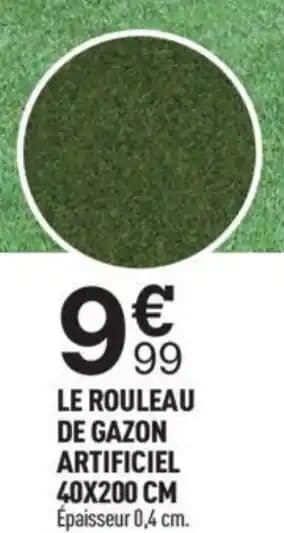 LE ROULEAU DE GAZON ARTIFICIEL 40X200 CM Épaisseur 0,4 cm.