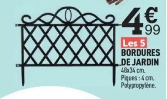 BORDURES DE JARDIN 48x34 cm. Piques : 4 cm. Polypropylène.
