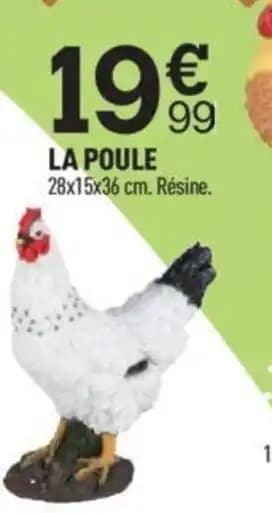 LA POULE 28x15x36 cm. Résine.