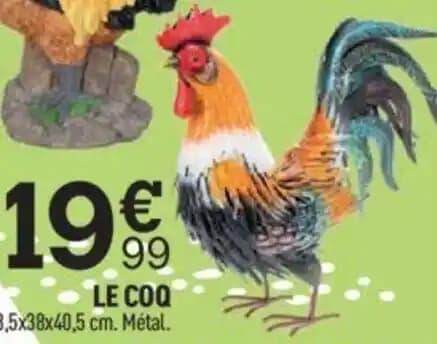 LE COQ 13,5x38x40,5 cm. Métal.