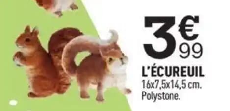 L'ÉCUREUIL 16x7,5x14,5 cm. Polystone.