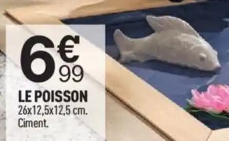 LE POISSON 26x12,5x12,5 cm. Ciment.