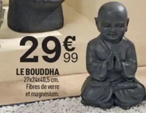 LE BOUDDHA 27x24x40,5 cm. Fibres de verre et magnésium.