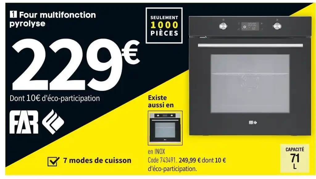 FAR FOUR MULTIFONCTION PYROLYSE FMP7121NA