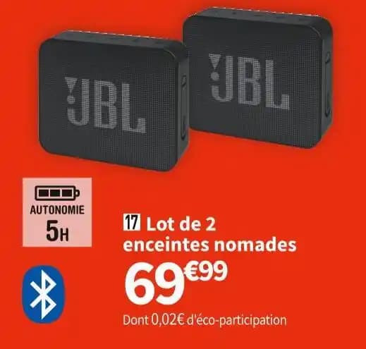 JBL LOT DE 2 ENCEINTES NOMADES GO ESSENTIAL