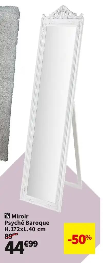 MIROIR PSYCHÉ BAROQUE H.172XL.40 CM