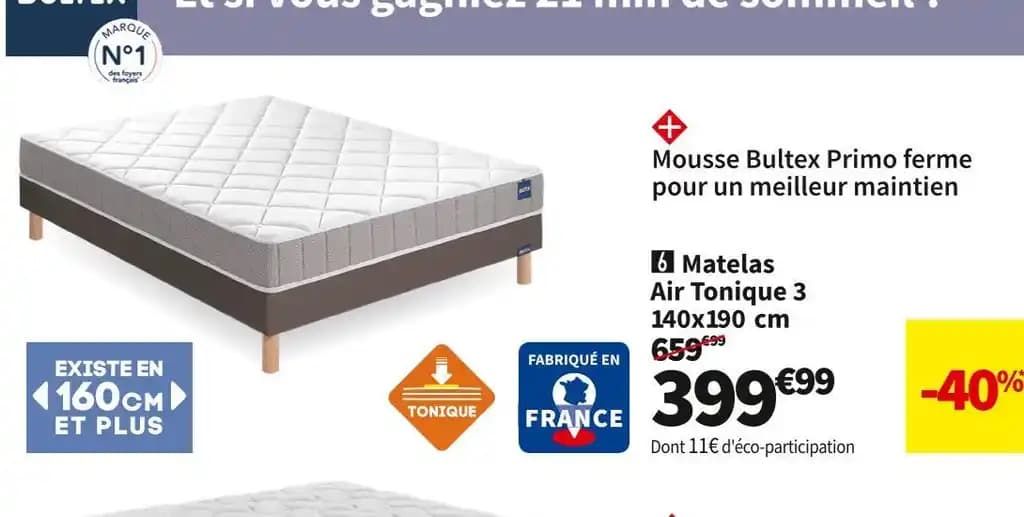 BULTEX MATELAS MOUSSE AIR TONIQUE 3