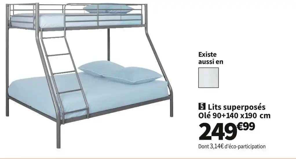 Lits superposés 90+140 x190 cm OLE