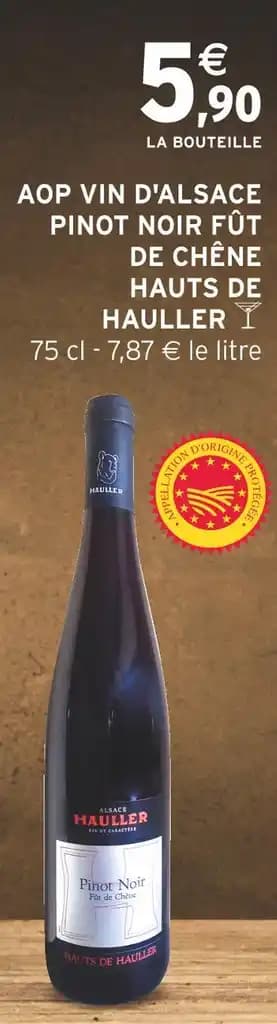 HAUTS DE HAULLER AOP VIN D'ALSACE PINOT NOIR FÛT DE CHÊNE