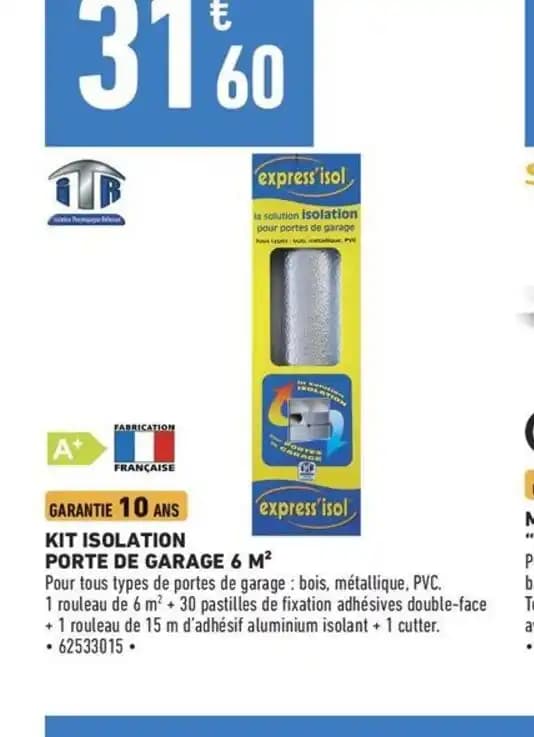 KIT ISOLATION PORTE DE GARAGE 6 M²