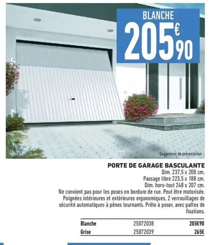 PORTE DE GARAGE BASCULANTE