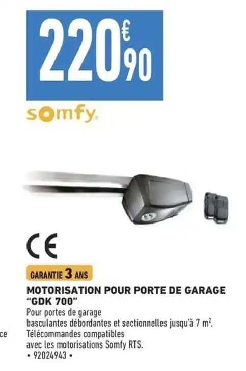MOTORISATION POUR PORTE DE GARAGE "GDK 700"