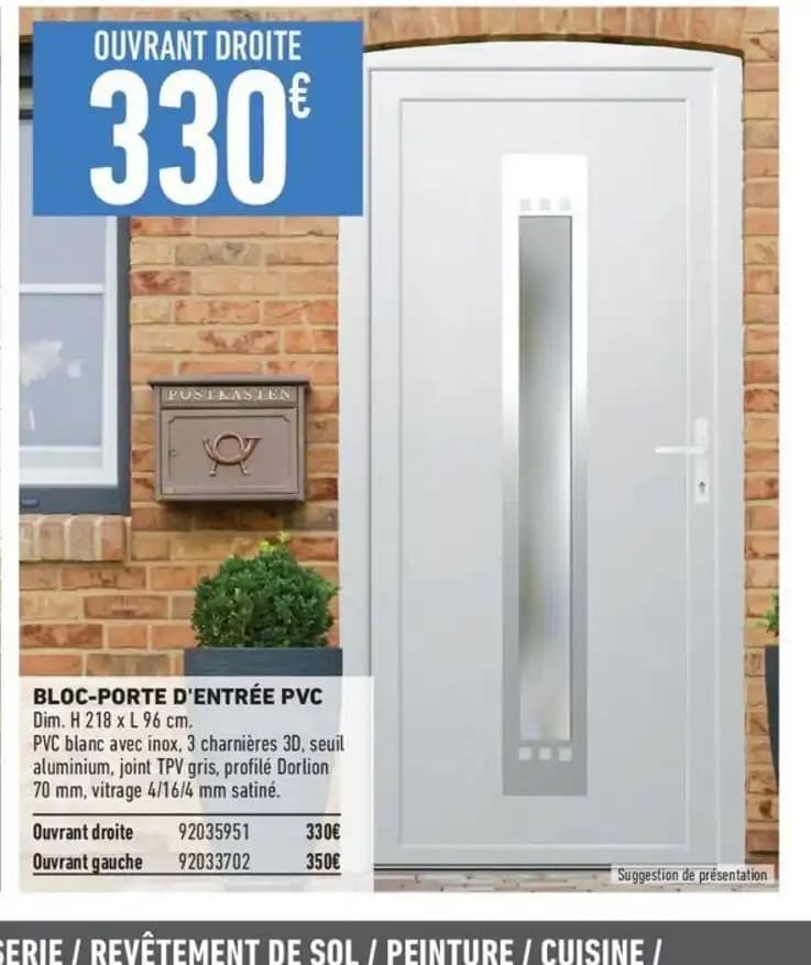 BLOC-PORTE D'ENTRÉE PVC