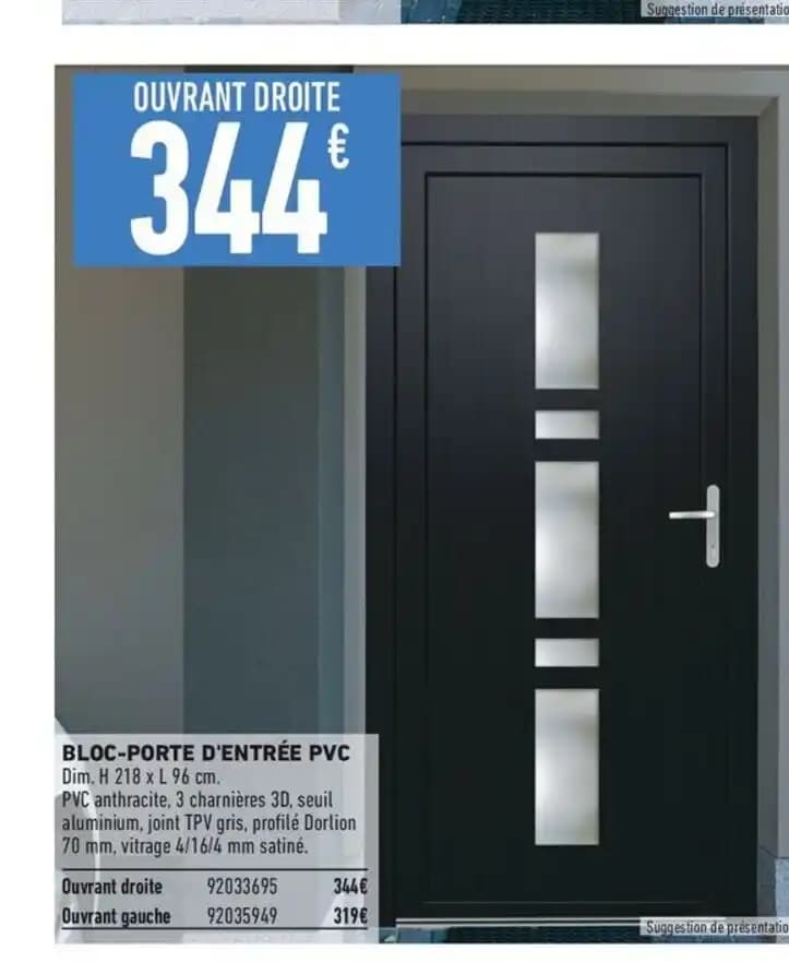 BLOC-PORTE D'ENTRÉE PVC