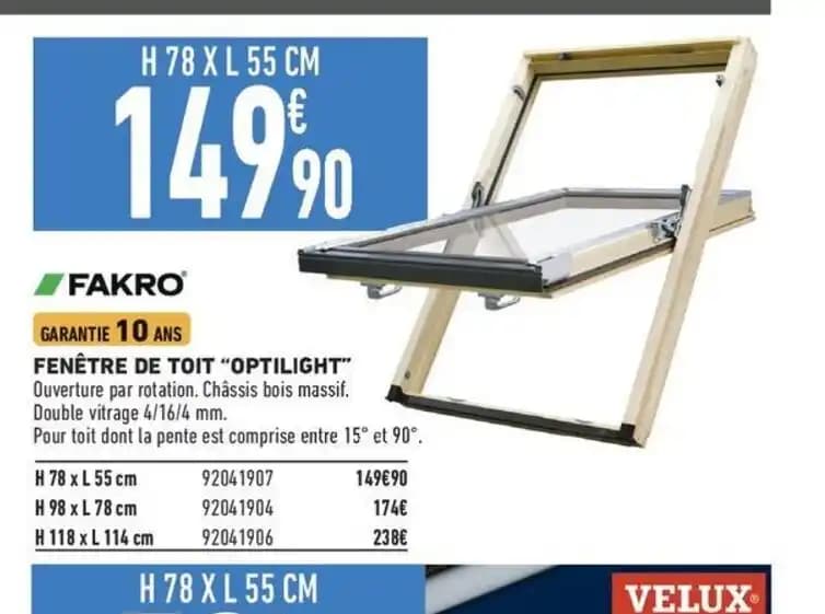 FENÊTRE DE TOIT "OPTILIGHT