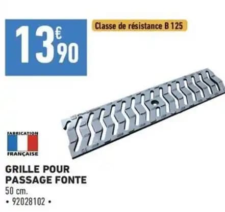 GRILLE POUR PASSAGE FONTE