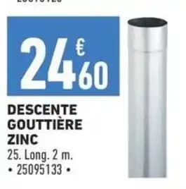 DESCENTE GOUTTIÈRE ZINC