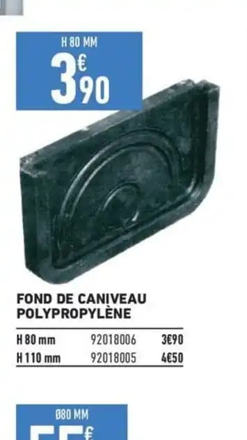 FOND DE CANIVEAU POLYPROPYLÈNE