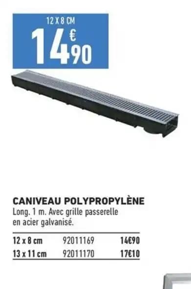 CANIVEAU POLYPROPYLÈNE
