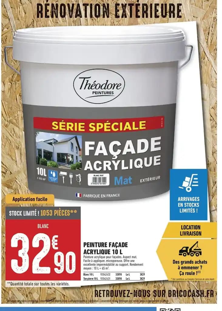 PEINTURE FAÇADE ACRYLIQUE 10 L