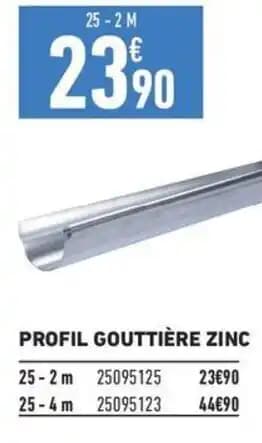 PROFIL GOUTTIÈRE ZINC
