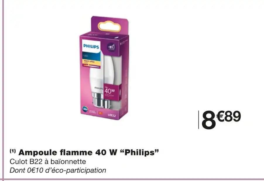 Philips Ampoule flamme 40 W