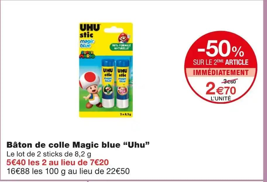 Uhu Bâton de colle Magic blue